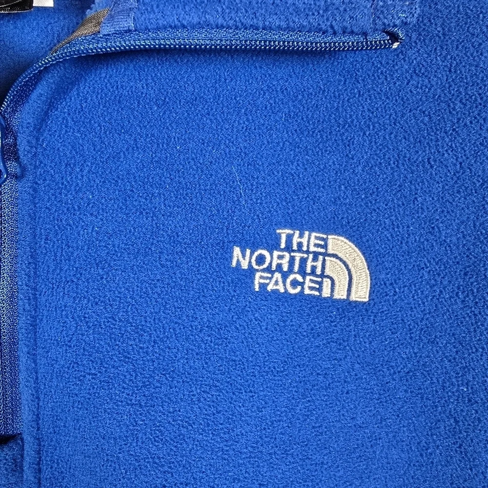 The North Face Mens Royal Blue 1/4 Zip Long Sleeve Fleece Pullover Size Large
